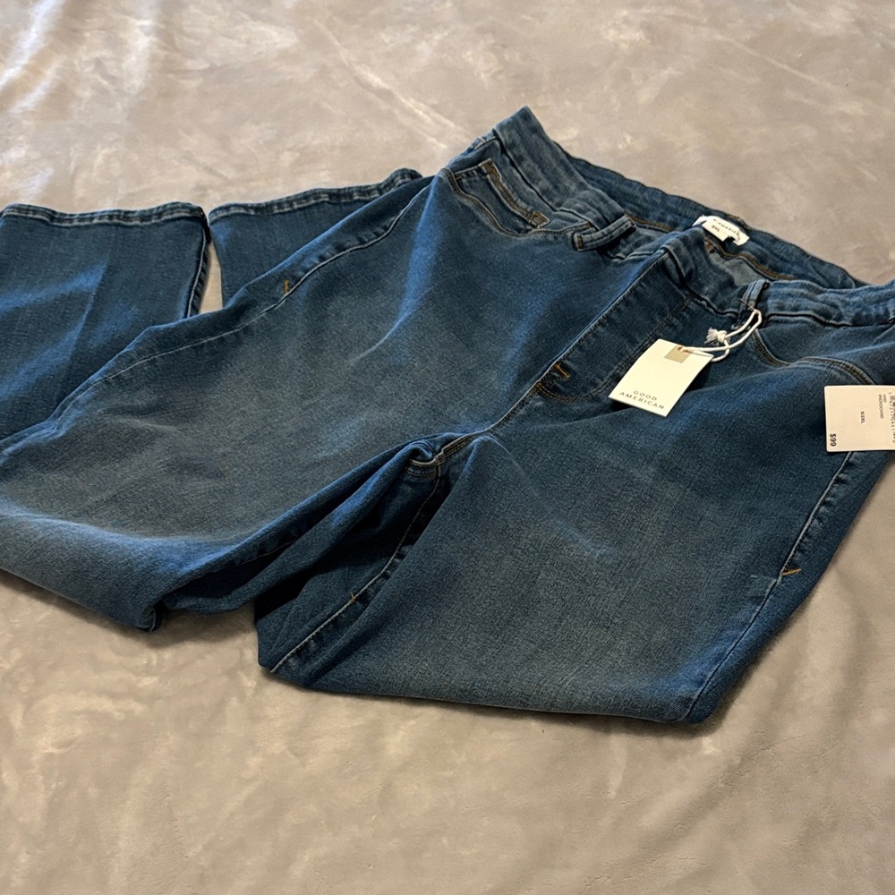 Good American Blue High-Rise Straight Jeans Size 2XL